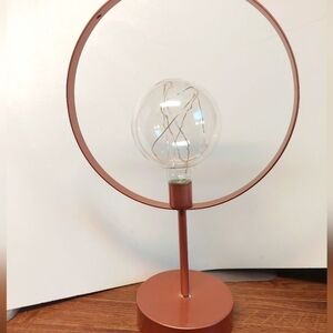 Vintage* 15.5" Circular Copper LED Battery-Operated Table Lamp